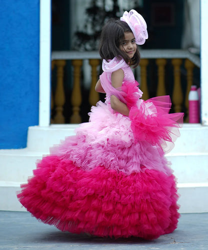 Pre-Order: Pink Shaded Lehenga for Wedding for Girls (DM For Price)