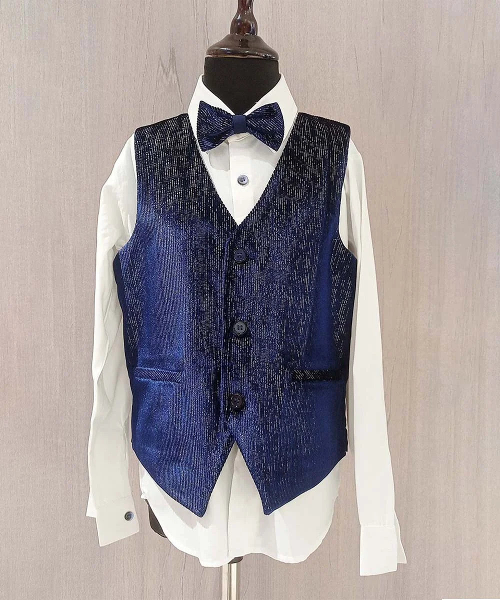 Pre-Order: Navy Party Wear Coat Suit for Boys (DM For Price)
