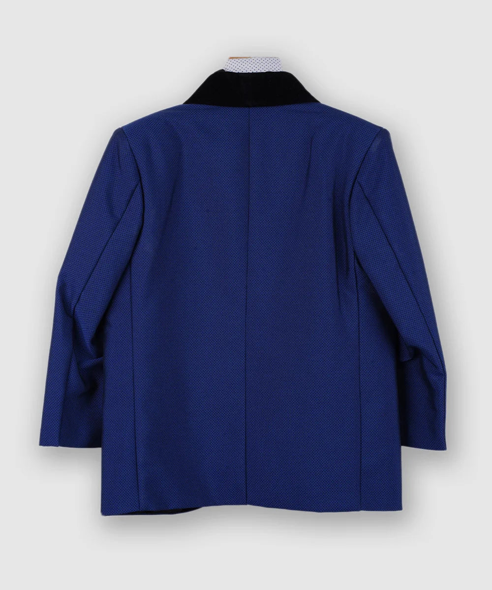 A Classic Blue Coat Suit Set for Evening Party