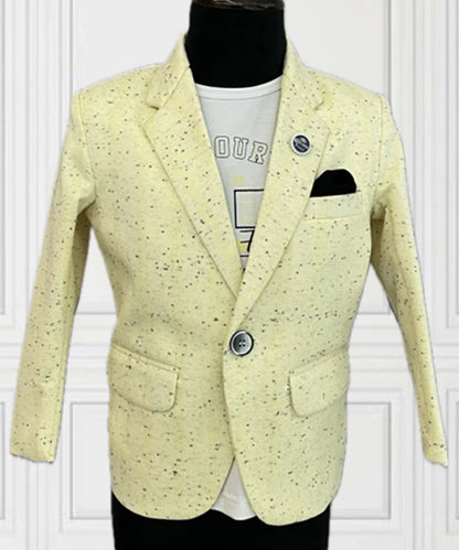 Yellow Color Blazer For Boys For Party