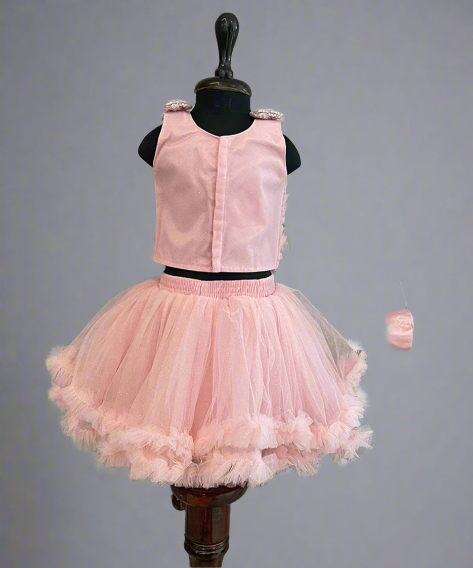 Peach Colored Frilly Dress for Party