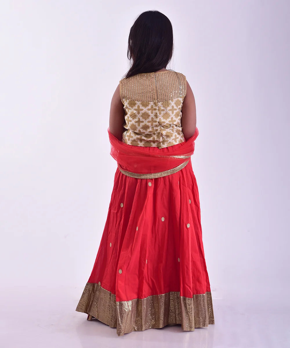 Affordable red lehenga choli in Jaipur with price, embroidered choli and festive net dupatta