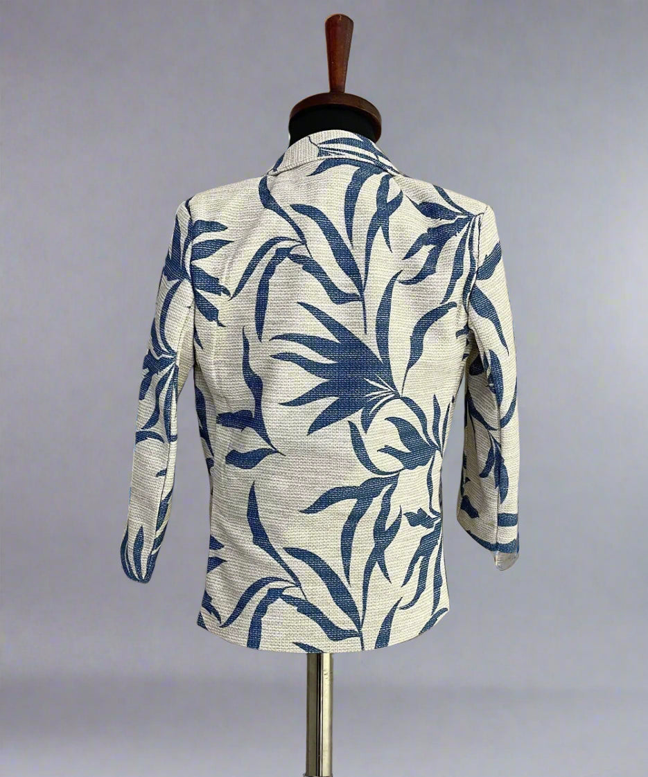 Blue and White Colored Blazer Set for Boys