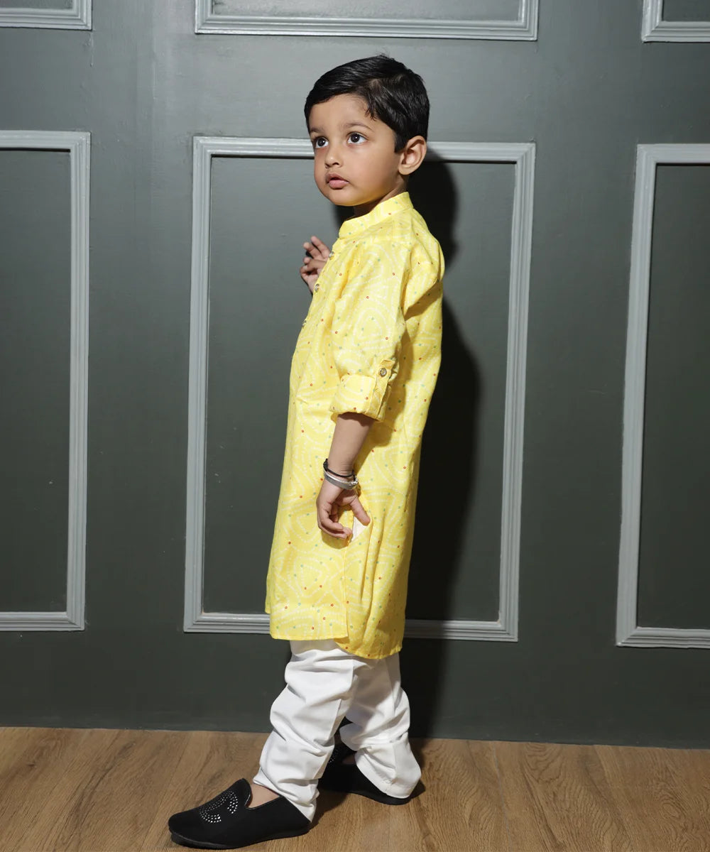 Yellow Kurta Pyjama Set for Kids for Wedding Functions