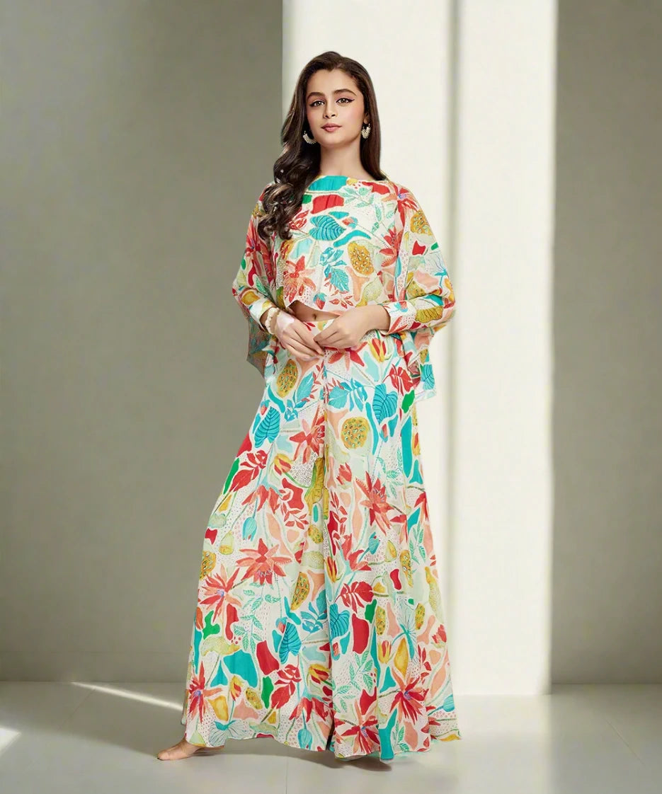 Graceful Kids Girls Sharara Set with Prints for Formal and Casual Events