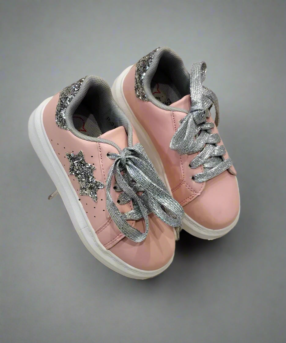 Pink Metallic Sneakers Women's Shoes Girls' Pink Sneakers