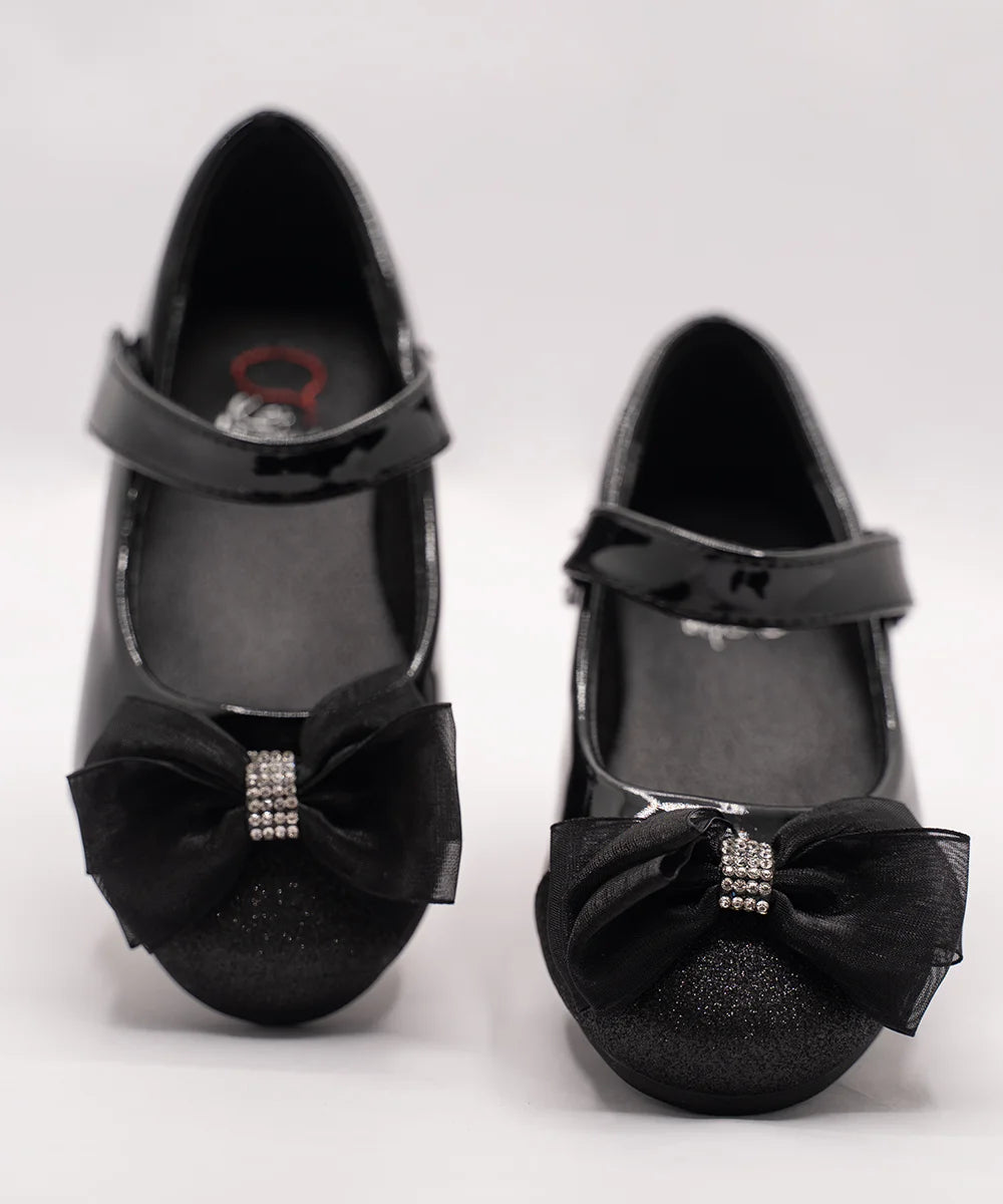 Black Coloured Newborn Dress Shoes for Girls Devils n Angels