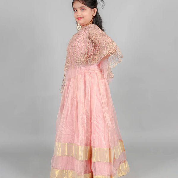 party wear pink long gown for girls 