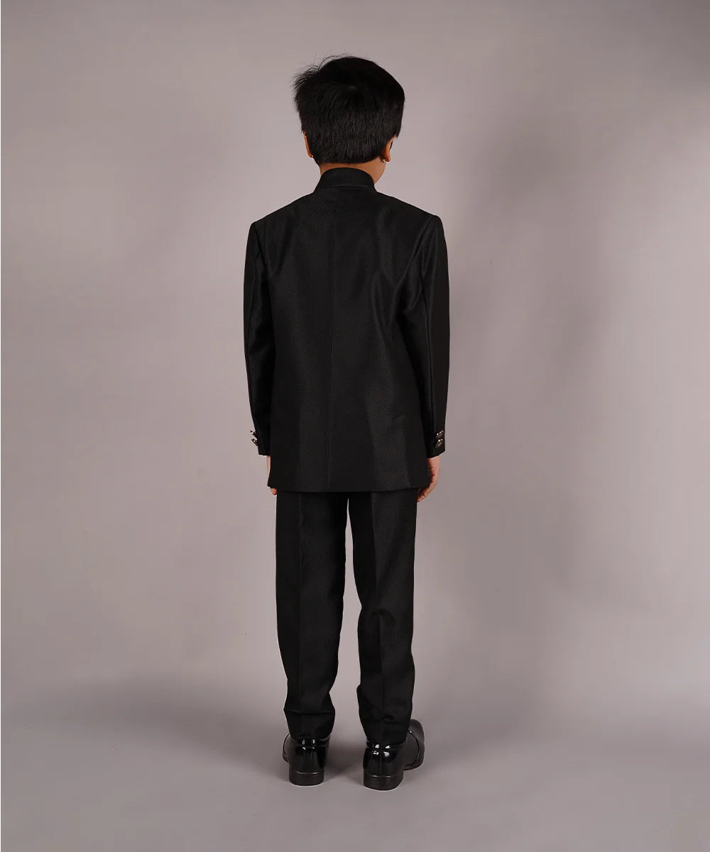 Pre-Order: Full Black Jodhpuri Suit Set for Evening Party