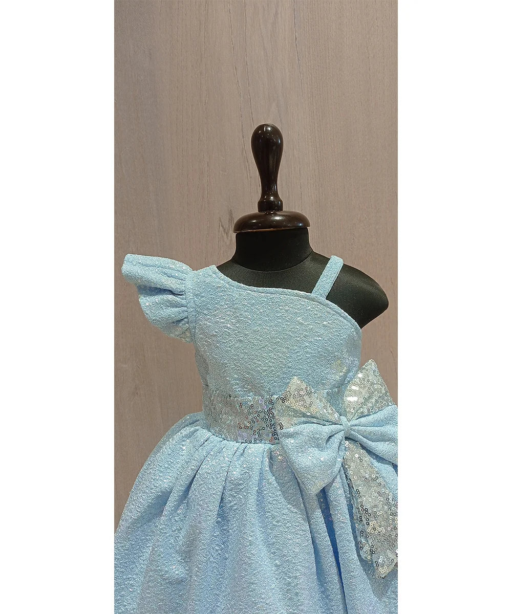 One Shoulder Strap 1st Birthday Party Frock