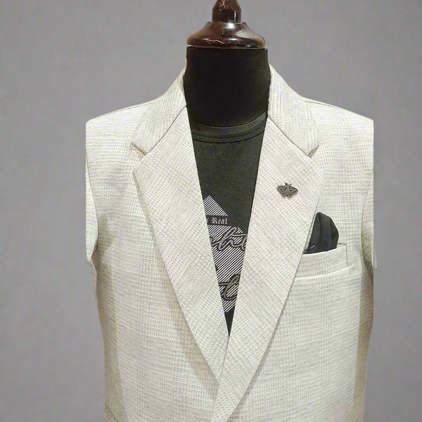 wedding wear textured blazer with t-shirt for boys
