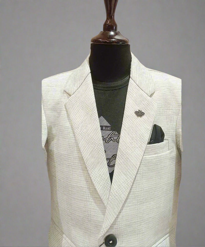 wedding wear textured blazer with t-shirt for boys