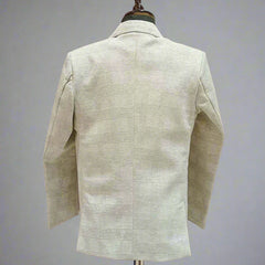 back view of textured blazer set for boys 