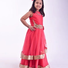 wedding wear full length red gown for girls 