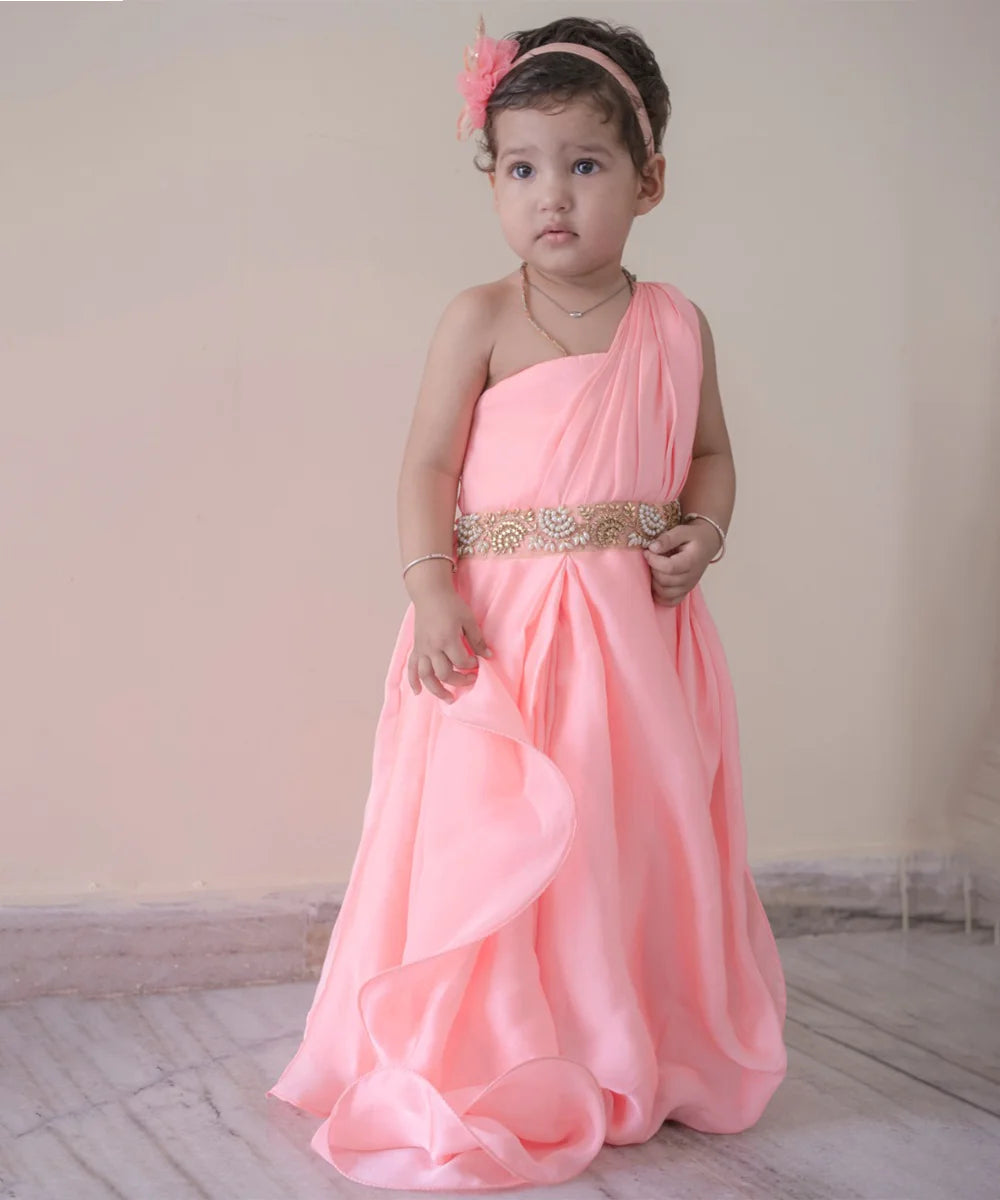 Pink Colored Party Gown for Girls