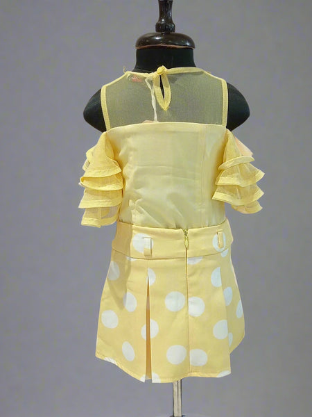 Lemon Yellow Skirt Set for Girls for Party