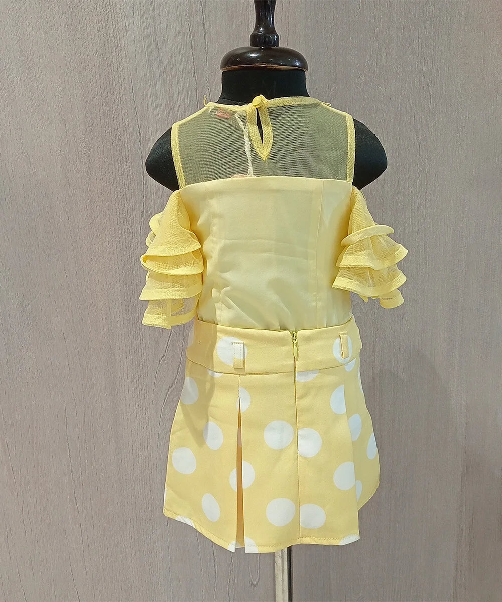 Lemon Yellow Skirt Set for Girls for Party