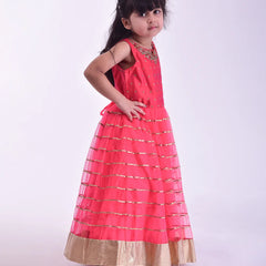 elegant red gown for girls 