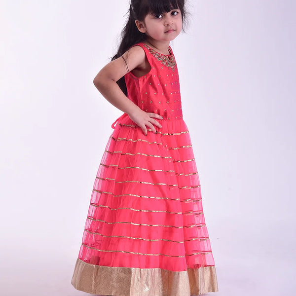 elegant red gown for girls 