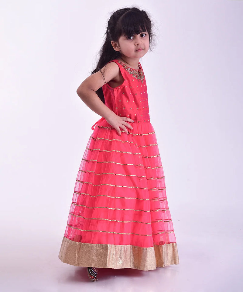 elegant red gown for girls 