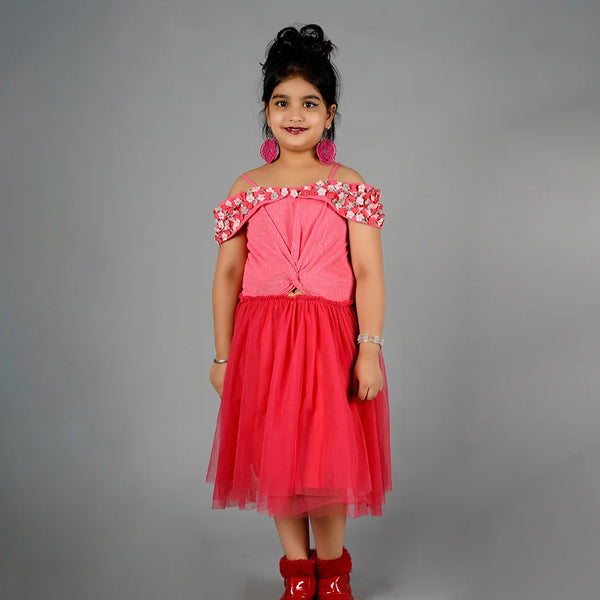 pink floral dress for girls 