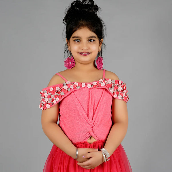 party wear off shoulder dress for girls 