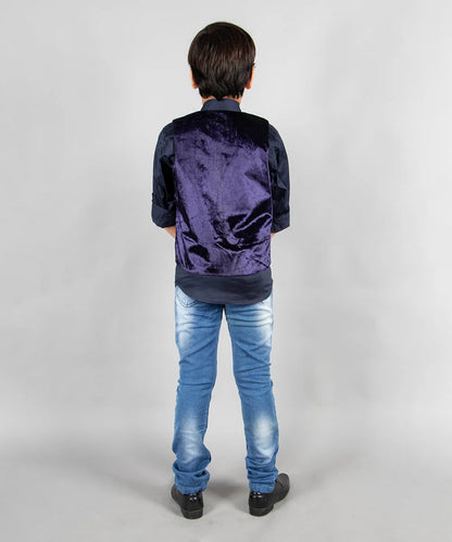 Multi Colored Printed Jacket Set for Party for 9 Year Old Boy