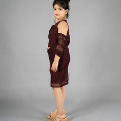 party wear maroon dresses for girls 