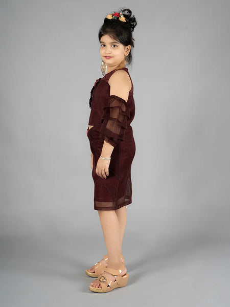 party wear maroon dresses for girls 