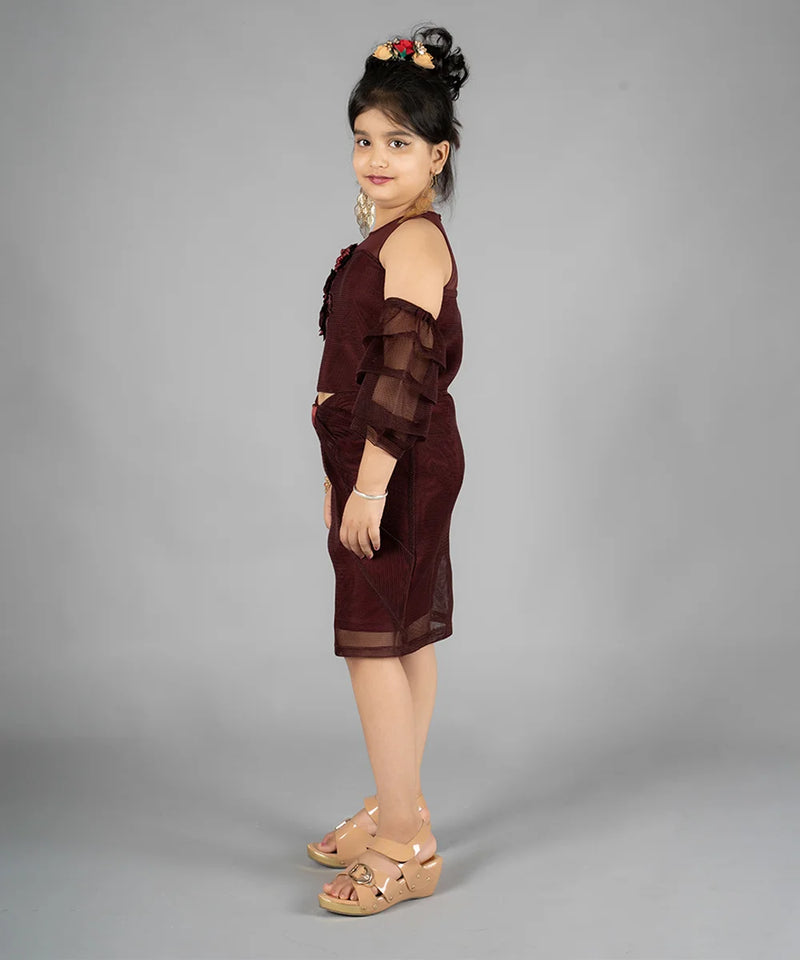 party wear maroon dresses for girls 