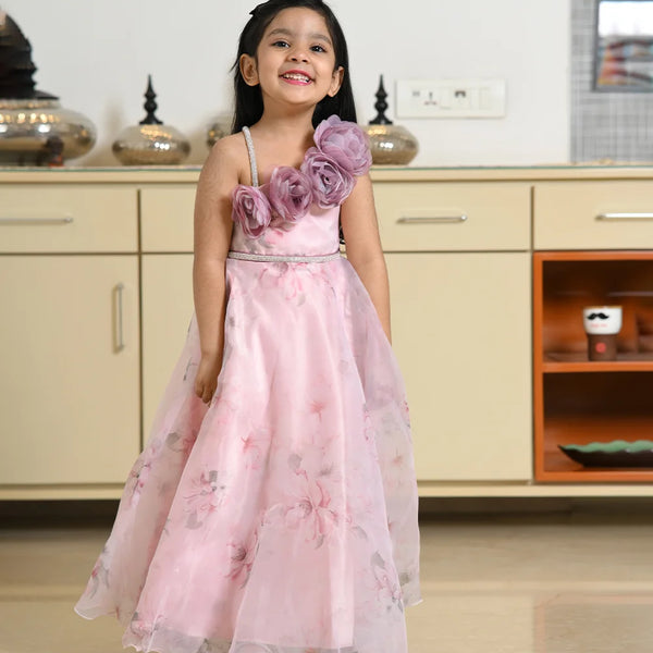 Princess Floral Gown for Baby Girl | Birthday & Party Wear Dress.
