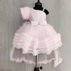 Elegant pink birthday dress for baby girl, branded children clothing Jaipur