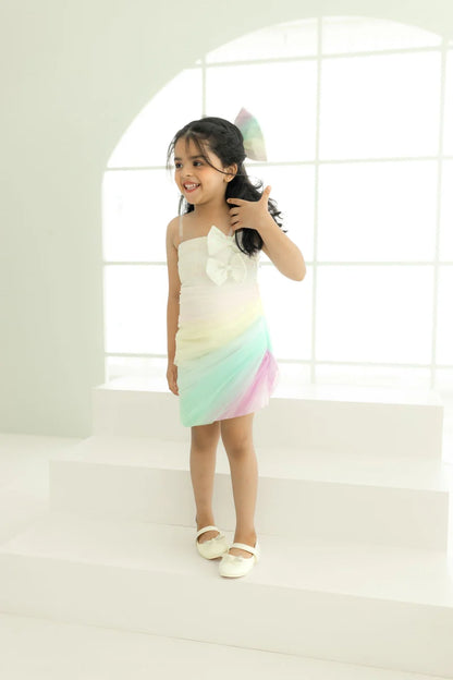 Pre Order: Multi-Coloured Two in One Baby Girl Gown