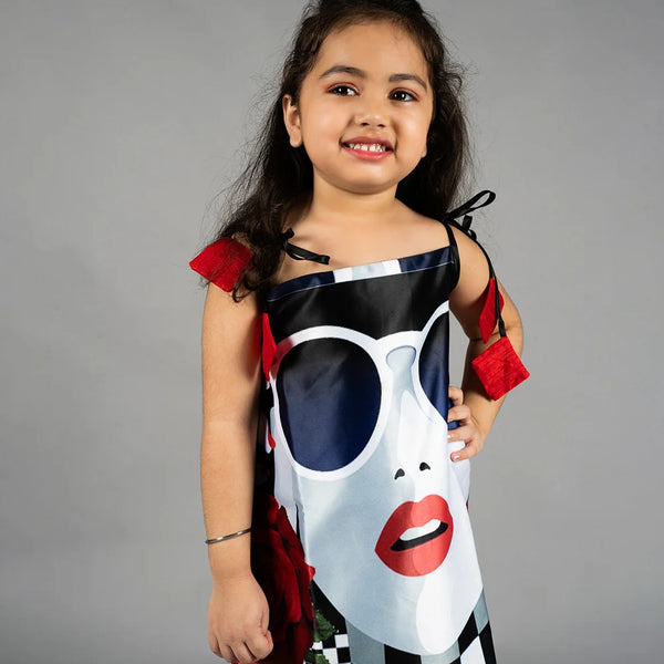 casual wear printed dress for girls 