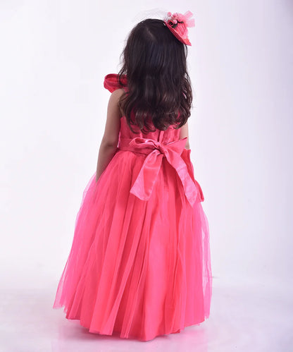 Pink Colour Party Gown for 6-12 Month Baby Girl