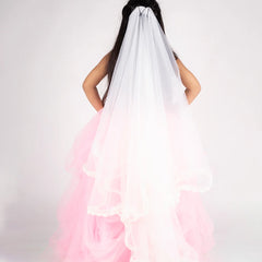 pink & white gown for girls 