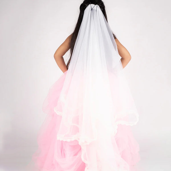 pink & white gown for girls 