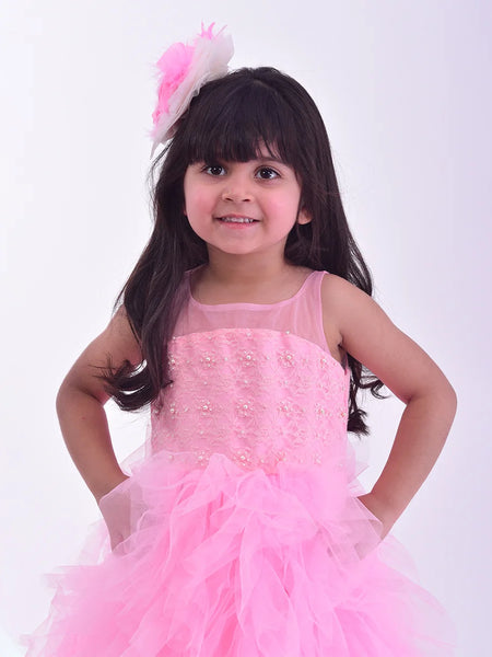 pink gown for baby girls 