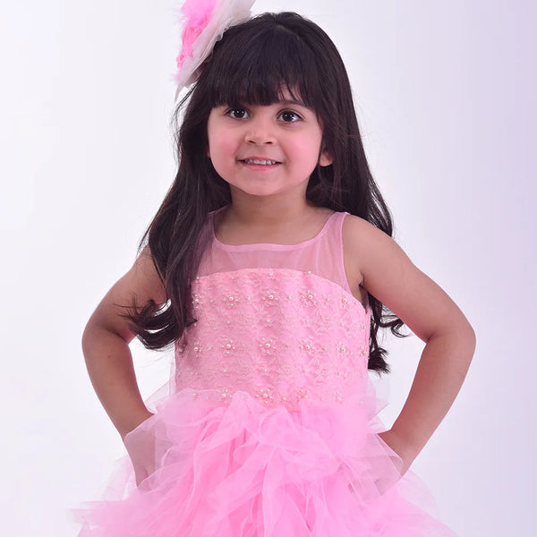 pink gown for baby girls 