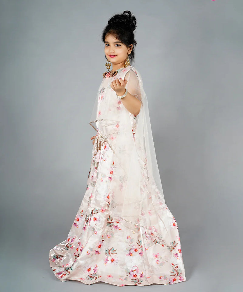 wedding wear white long gown for girls 