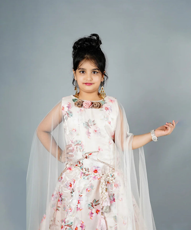 party wear white long gown for girls 