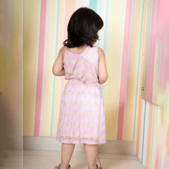back view of pink dress for girls 