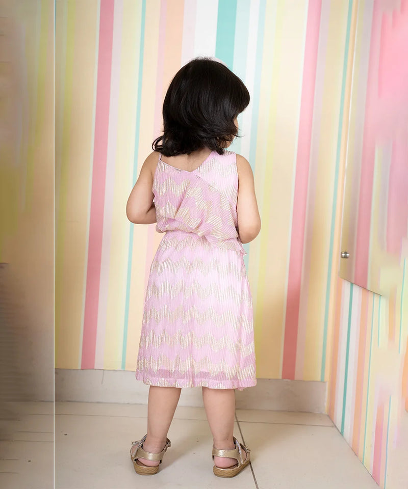 back view of pink dress for girls 