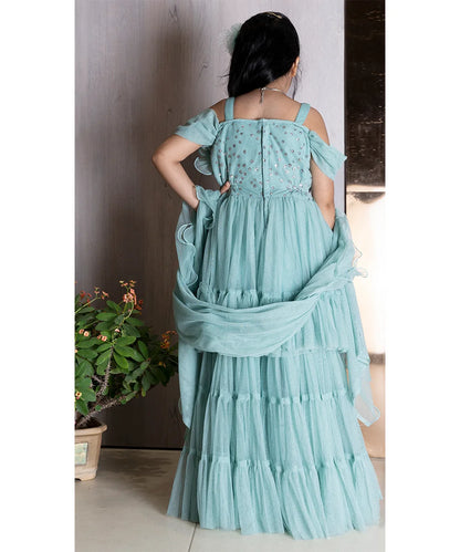 Turquoise Color Sharara for Girls for Wedding