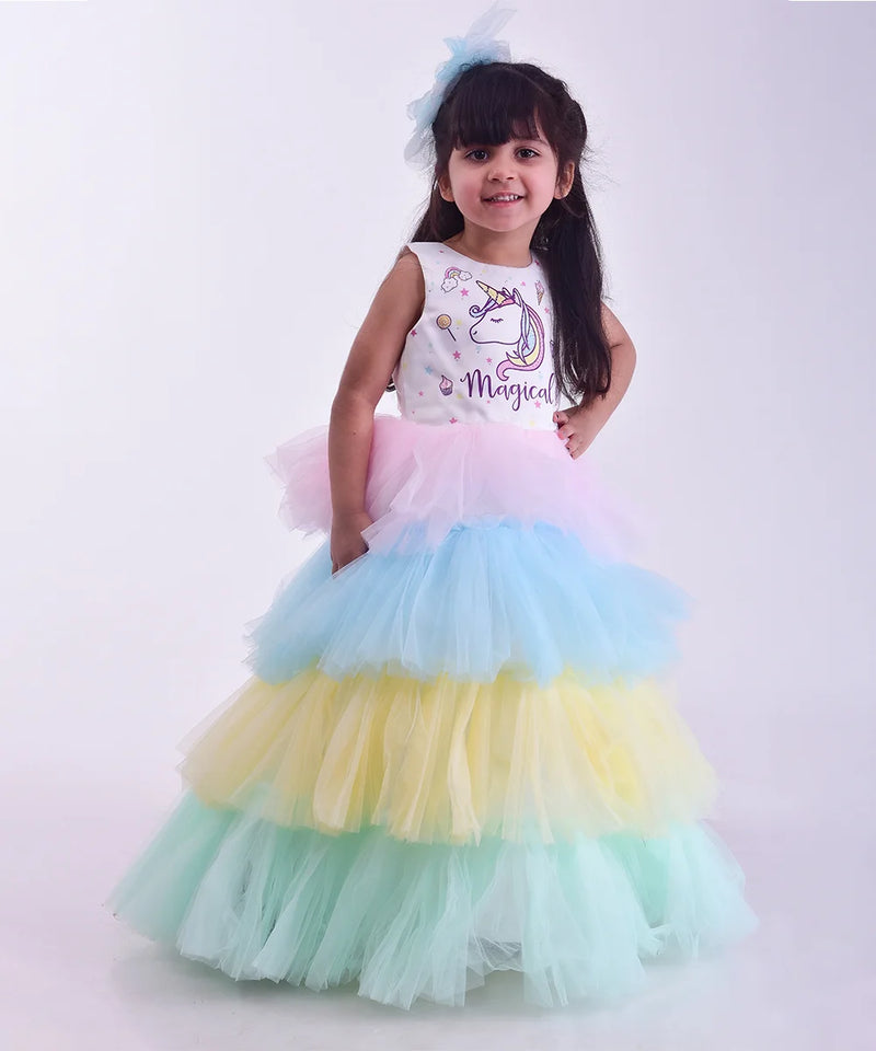 Unicorn Theme Party Gown for 3 Year Girl Devils-n-Angels Unicorn Theme Party Gown for 3 Year Girl Devils-n-Angels