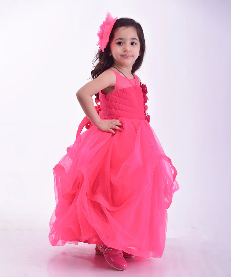 party wear pink gown for girls 