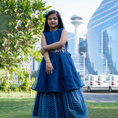 navy blue gown for girls 