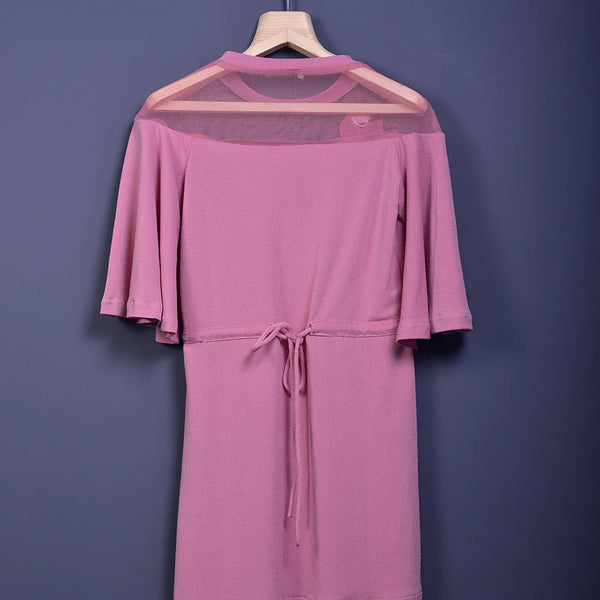 back view of pink dress for girls 