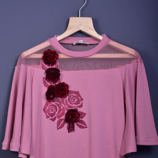 casual pink floral dress for girls 