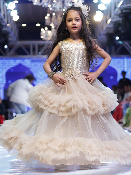cream gown for girls 